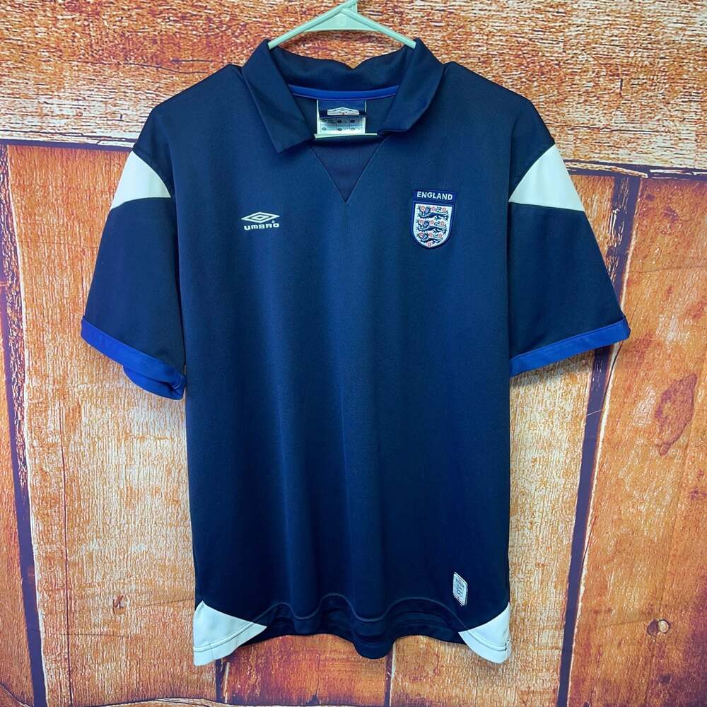 Vintage Umbro England National Team 2004-2005 Training Polo Shirt Jersey Sz L